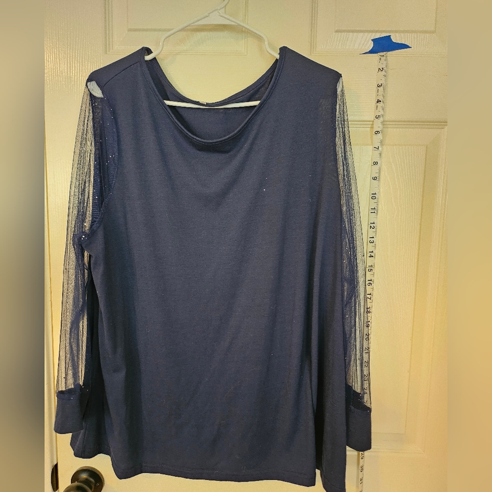 Elegant Navy Blue Women's Top